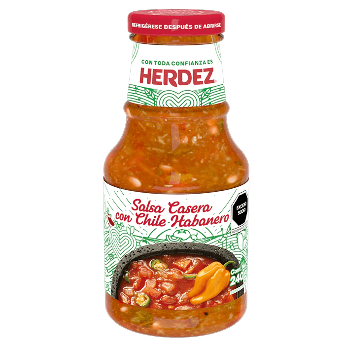 SALSA CASERA PICANTE HERDEZ  BOTELLA 240  GR.