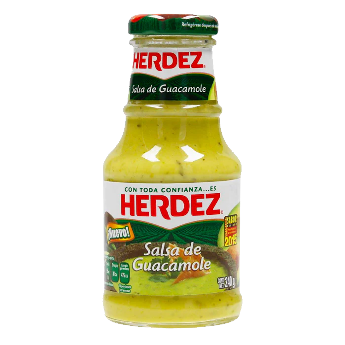 SALSA  DE GUACAMOLE HERDEZ BOTELLA 240  GR.