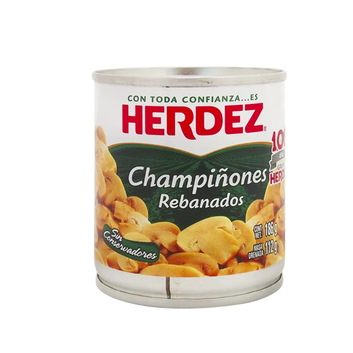 CHAMPIÑONES REBANADOS HERDEZ LATA 186  GR.