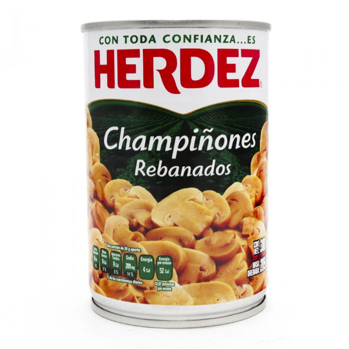 CHAMPIÑONES REBANADOS HERDEZ LATA 380  GR.