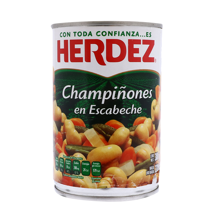 CHAMPIÑONES EN ESCABECHE HERDEZ LATA 380  GR.