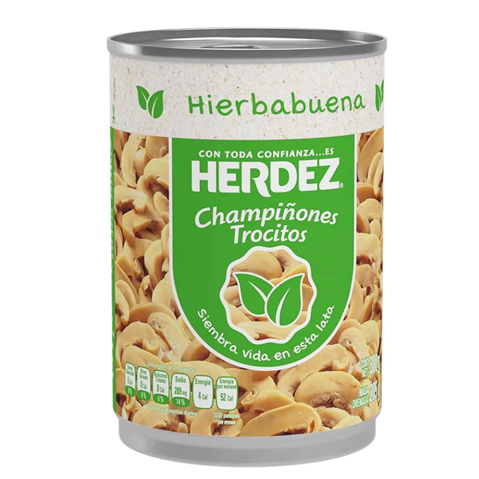 CHAMPIÑONES EN TROCITOS HERDEZ LATA 380  GR.