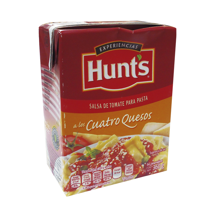 SALSA PARA PASTA A LOS CUATRO QUESOS HUNT´S TETRA 360  GR.