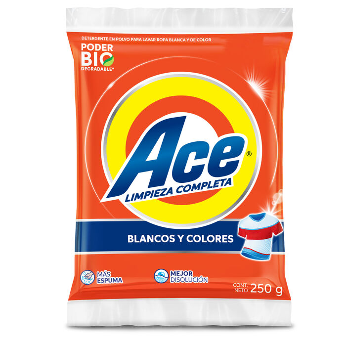 DETERGENTE POLVO ACE REGULAR. 250  GR.