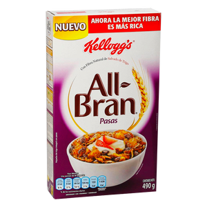 CEREAL ALL-BRAN PASAS KELLOG S PAQUETE 490  GR.