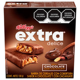 BARRA EXTRA DE CEREALES CON COBERTURA Y CON CACAHUATE SABOR CHOCOLATE KELLOGGS PAQUETE 130  GR.