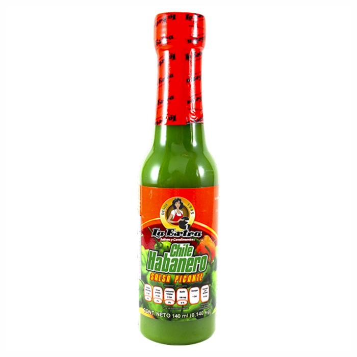 SALSA CHILE HABANERO VERDE  LA EXTRA BOTELLA 140  ML.