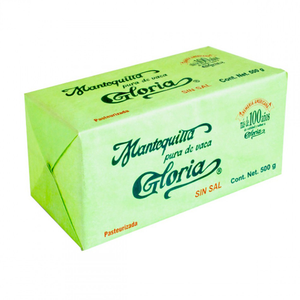 MANTEQUILLA GLORIA SIN SAL 500  GR.