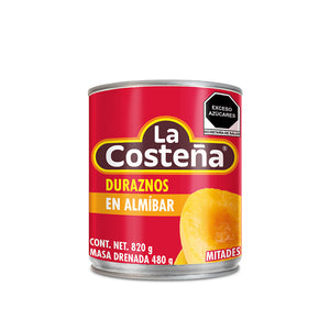 DURAZNO EN MITADES EN ALMÍBAR LA COSTEÑA LATA 820  GR.