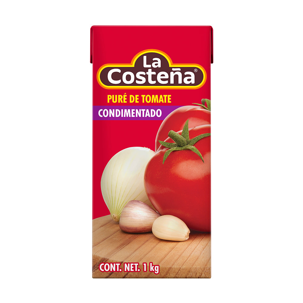 PURE DE TOMATE CONDIMENTADO LA COSTEÑA TETRA 1  KG.