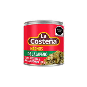 CHILES JALAPEÑOS PARA NACHOS LA COSTEÑA LATA 220  GR.