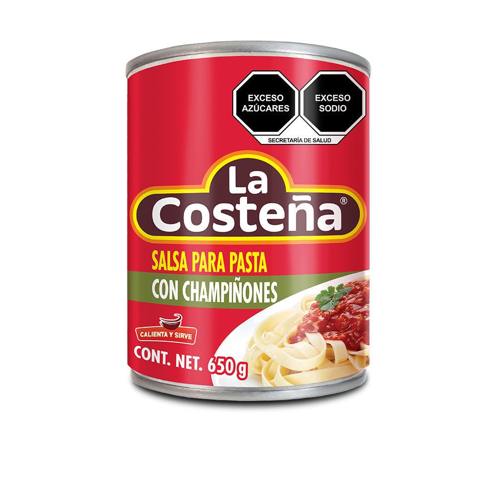 SALSA PARA PASTA CON CHAMPIÑONES LA COSTEÑA LATA 650  GR.