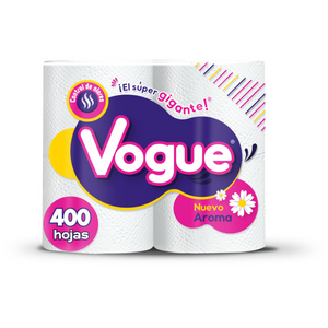 PAPEL HIGIENICO VOGUE DE 400 HD 4  ROLLO