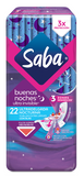 TOALLA FEMENINA SABA ULTRA INVISIBLE 22  PZA.