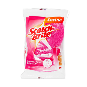 FIBRA ESPONJA SCOTCH BRITE CERO RAYAS ROSA 1  PZA.