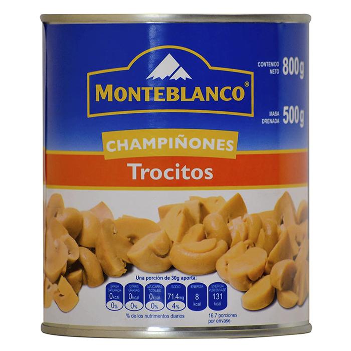 CHAMPIÑONES  EN TROCITOS MONTEBLANCO LATA 800  GR.