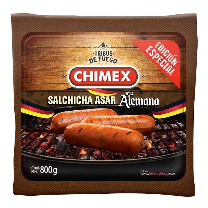 SALCHICHA PARA ASAR ESTILO ALEMANA CHIMEX 800  GR.