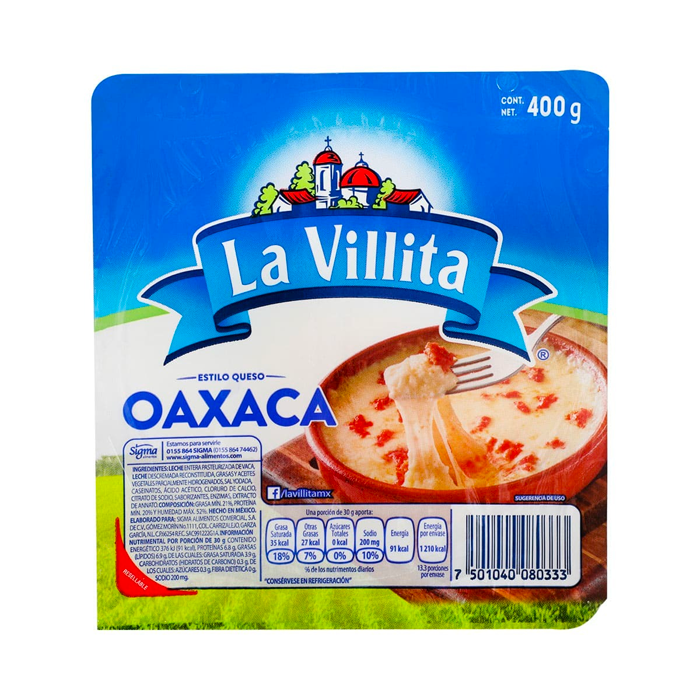 QUESO ESTILO OAXACA LA VILLITA 400  GR.