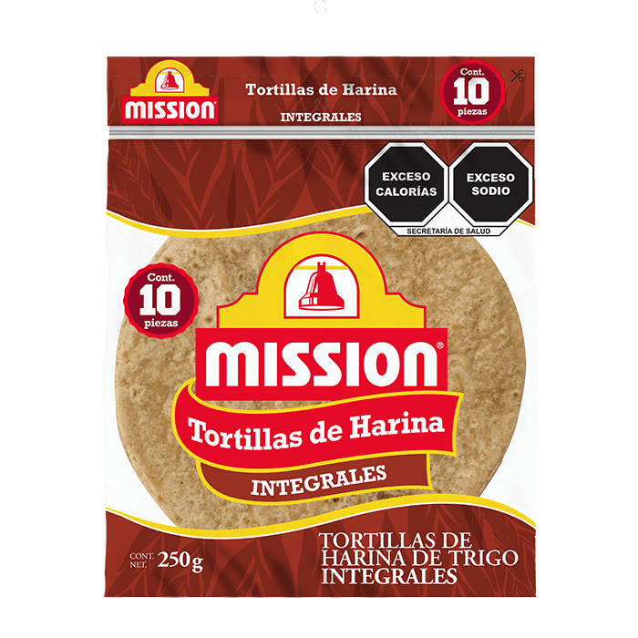 TORTILLAS DE HARINA INTEGRALES MISSION 250  GR.