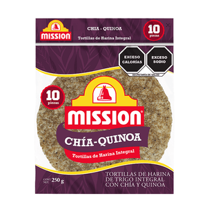 TORTILLAS DE HARINA DE TRIGO INTEGRAL CON CHIA QUINOA MISSION 250  GR.