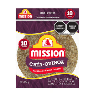 TORTILLAS DE HARINA DE TRIGO INTEGRAL CON CHIA QUINOA MISSION 250  GR.