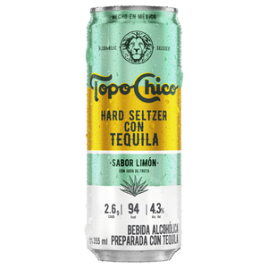 TOPO CHICO CON TEQUILA SABOR LIMON LATA 355  ML.