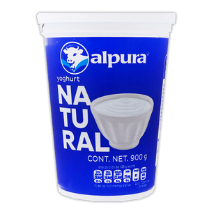 YOGHURT BATIDO ALPURA NATURAL SIN AZUCAR 1  KG.