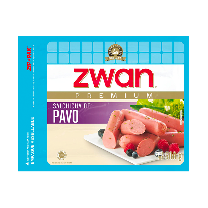 SALCHICHA DE PAVO ZWAN PREMIUM 500  GR.