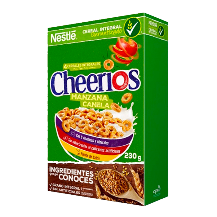 CHEERIOS CEREAL MAÍZ AVENA CON CANELA SABOR MANZANA 230  GR.