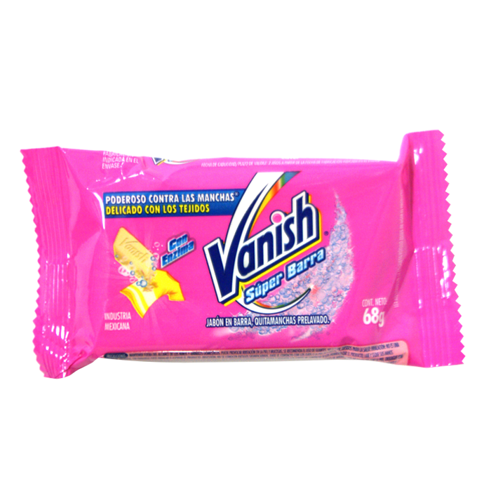 REMOVEDOR DE MANCHAS DE ROPA EN BARRA VANISH ROSA 68  GR.