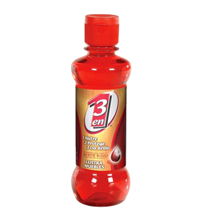 LUSTRADOR LIQUIDO  ACEITE ROJO 3 EN 1 MUEBLES 240  ML.