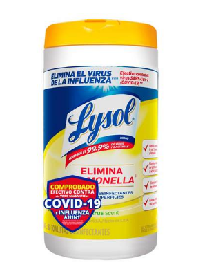 TOALLITAS DESINFECTANTES LYSOL CITRUS 80  PZA.