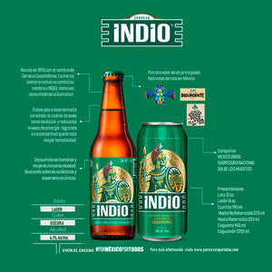 CERVEZA INDIO LATON 473  ML.