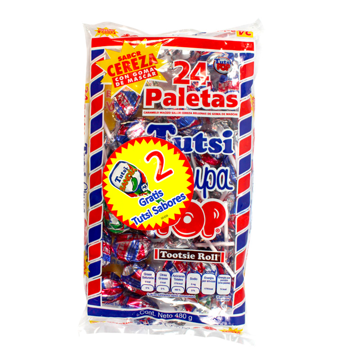 PALETA TUTSI CHUPA POP 24  PZA.