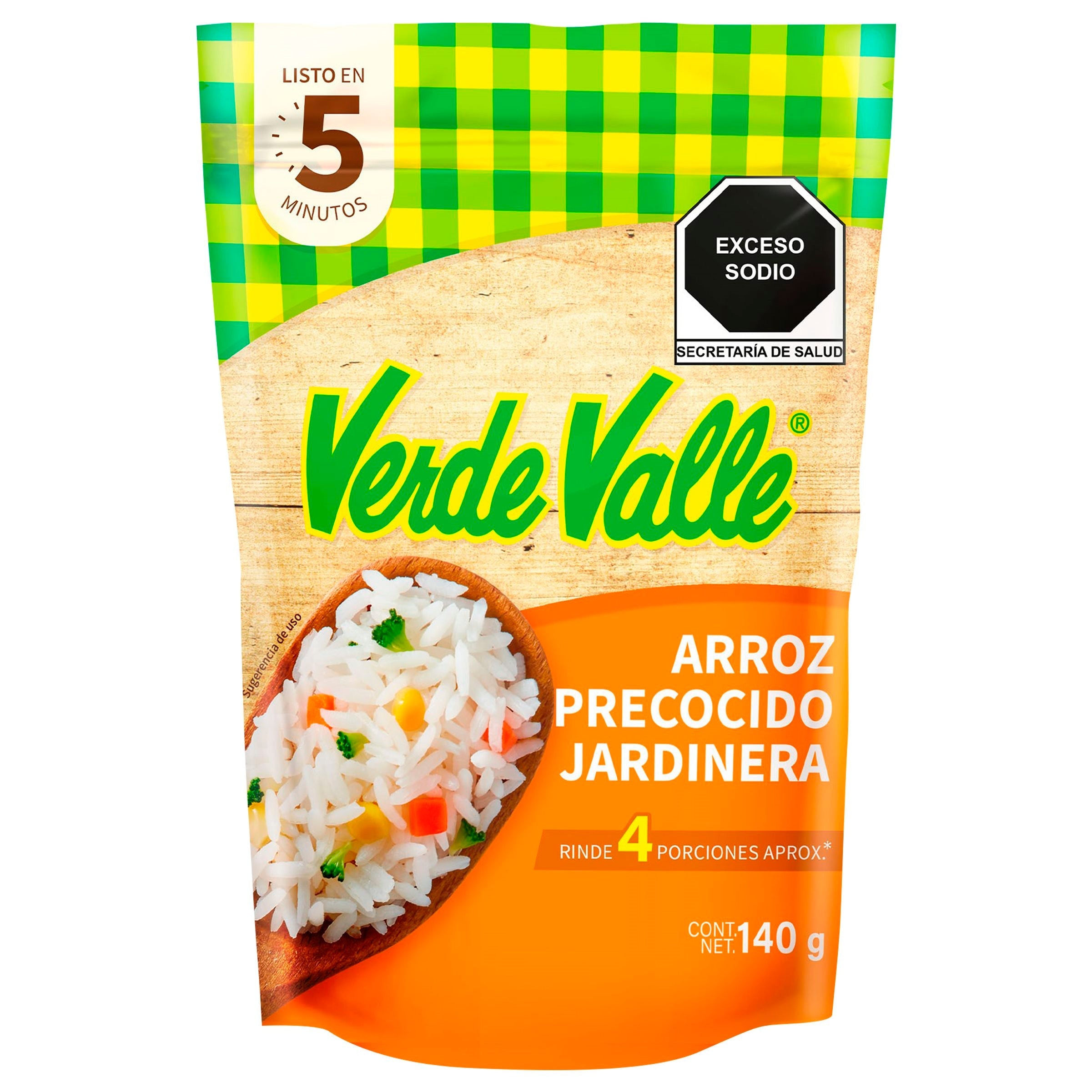 ARROZ PRECOCIDO A LA JARDINERA VERDE VALLE BOLSA 140  GR.