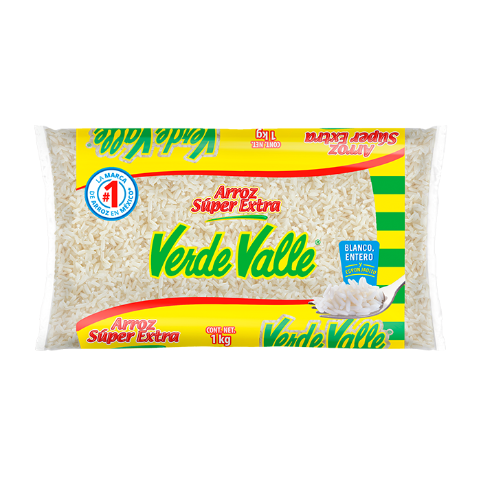 ARROZ SUPER EXTRA LARGO VERDE VALLE 1  KG.