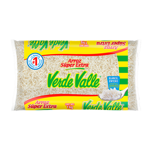 ARROZ SUPER EXTRA LARGO VERDE VALLE 1  KG.