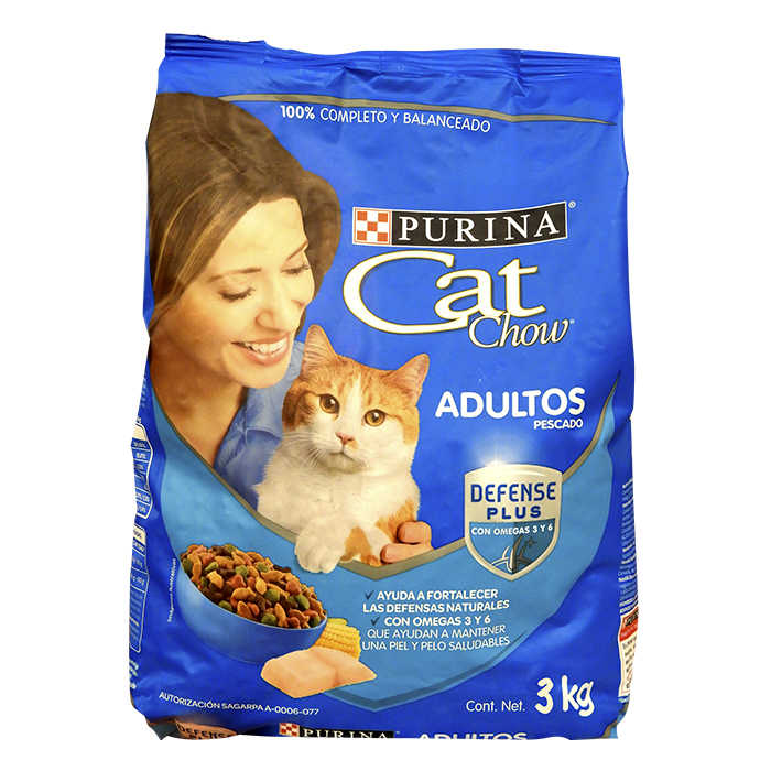 ALIMENTO PARA GATO CAT CHOW DELICIAS RELLENAS PESCADO Y MARISCOS PURINA 31% PROTEÍNA BOLSA 3  KG.