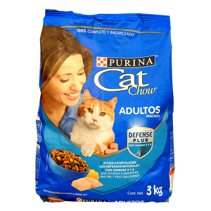 ALIMENTO PARA GATO CAT CHOW DELICIAS RELLENAS PESCADO Y MARISCOS PURINA 31% PROTEÍNA BOLSA 3  KG.