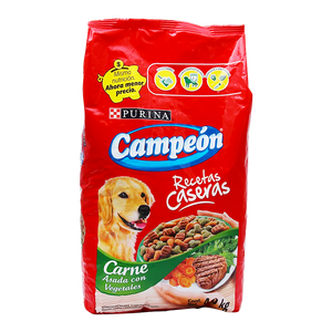 ALIMENTO PARA PERRO CAMPEÓN ADULTO RECETAS CASERAS 19% PROTEÍNA BOLSA 4  KG.