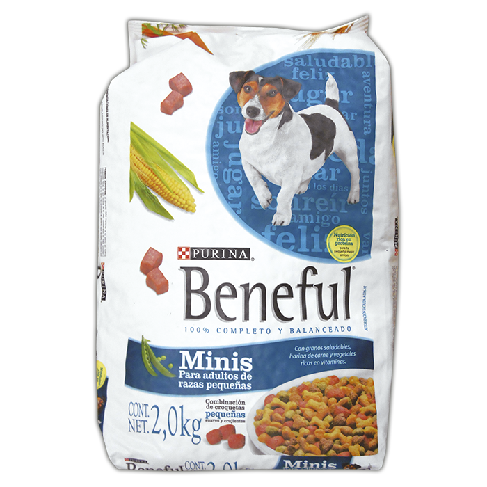 ALIMENTO PARA PERRO BENEFUL MINIS 27% PROTEÍNA BOLSA 2  KG.