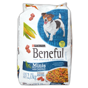 ALIMENTO PARA PERRO BENEFUL MINIS 27% PROTEÍNA BOLSA 2  KG.