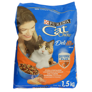 ALIMENTO PARA GATO  CAT CHOW DELIMIX ADULTO BOLSA 1.500  KG.