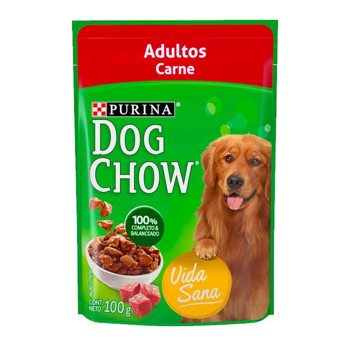 ALIMENTO PARA PERRO DOG CHOW ADULTOS CARNE POUCH 100  GR.