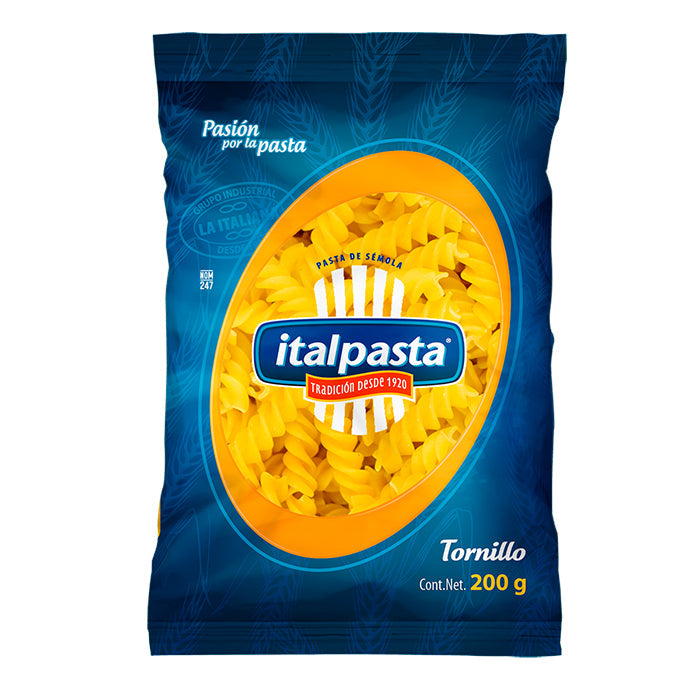 PASTA PARA SOPA TORNILLO ITALPASTA PAQUETE 200  GR.