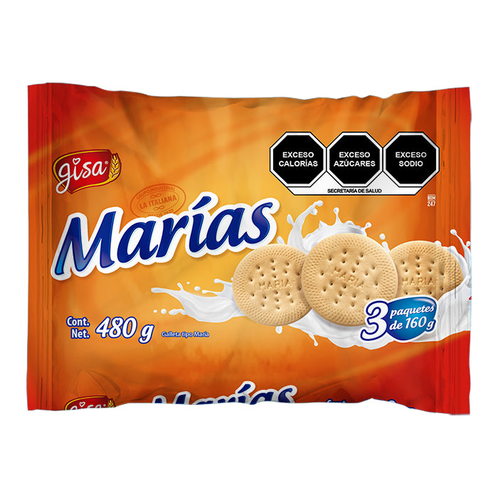 GALLETAS MARIAS GISA PAQUETE 480  GR.