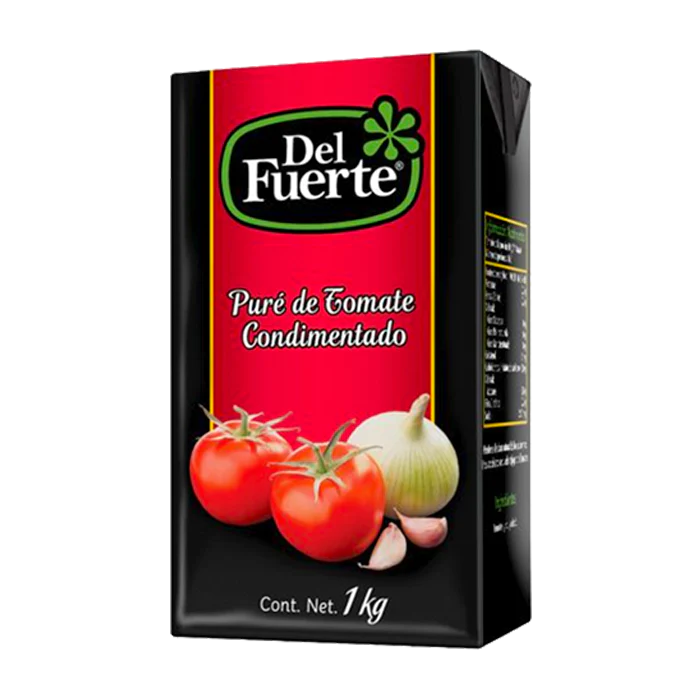 PURÉ DE TOMATE CONDIMENTADO DEL FUERTE TETRA 1  KG.