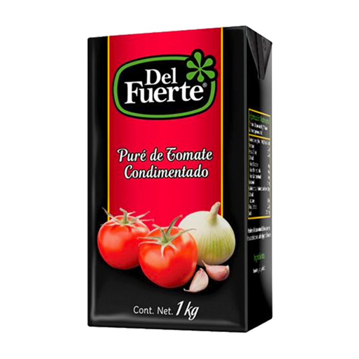 PURÉ DE TOMATE CONDIMENTADO DEL FUERTE TETRA 1  KG.