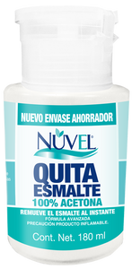 QUITA ESMALTE NUVEL 100% ACETONA 180  ML.