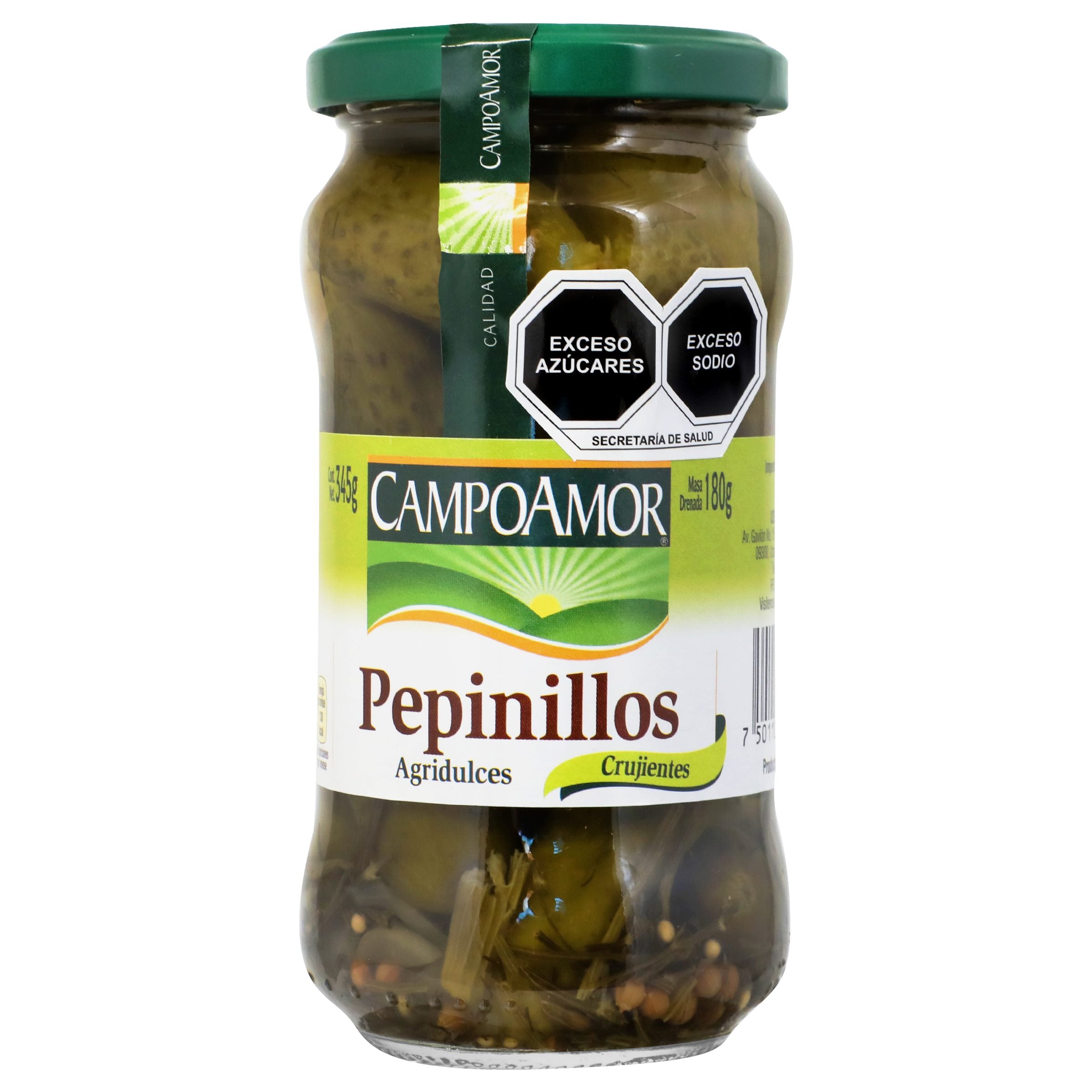 PEPINILOS AGRIDULCES CAMPOAMOR FRASCO 345  GR.